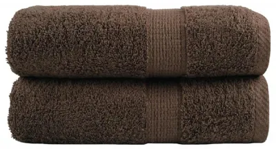 Image de vidaXL Serviettes d'invités SOLUND Premium, 2 pièces, marron, 30 x 50 cm, 600 g/m²