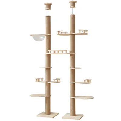 Produktbild von SNOEKIE XXL Kratzbaum Deckenhoch für Große Katzen, 240-270 cm Höhenverstellbar, Stabiler Kletterbaum