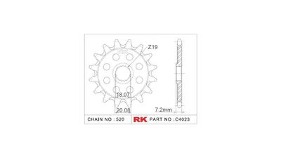 Imagen del producto de RK Ritzel 520, 12 dientes, para uso todoterreno