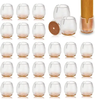 Obrázok produktu pre Silikónové a filcové krytky na nožičky stoličiek a stolov, 40 kusov, priemer 17-23 mm