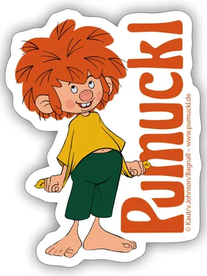 Produktbild von Spreadshirt Pumuckl Mit Verschmitztem Lächeln Und Logo Sticker Aufkleber, 10 x 10 cm, Mattweiß
