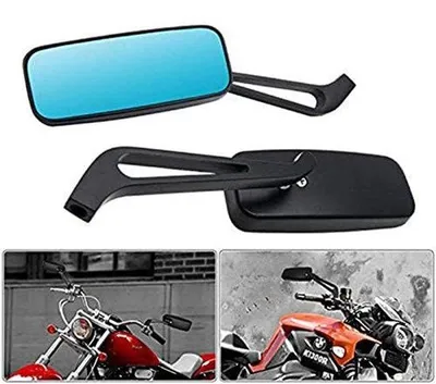 Obrázek produktu pro Zrcátko na motocykl, univerzální, obdélníkové, 8 mm/10 mm, černé, rozměry 12 cm x 4,8 cm