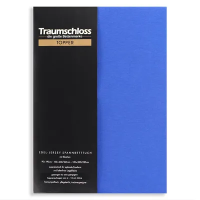 Produktbild von Traumschloss Topper Edel-Jersey Spannbettlaken 90-120 x 200-220 cm royal 165g/m², 95% gekämmte Mako Baumwolle, 5% Elasthan