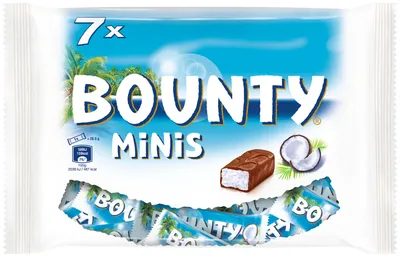 Produktbild von Bounty Schokoriegel 227g | Minis, Kokos | 1 Beutel (1 x 227 g)