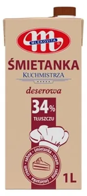 Zdjęcie produktu dla Mlekovita Śmietanka Kuchmistrza 34% tłuszczu 1L