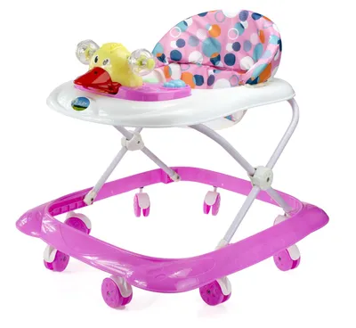 Produktbild von SILUK Lauflernhilfe Racer mit Spielcenter Gehfrei Gehhilfe Baby Walker in 3 verschiedenen Farben (Pink)