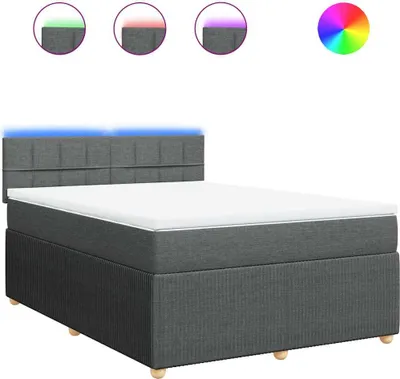 Productafbeelding van vidaXL Boxspringbed met matras, donkergrijs, 160x200 cm, gestoffeerd