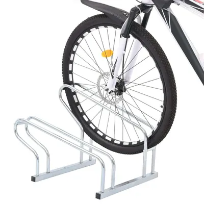 Immagine prodotto di Supporto per 2 Bici da Pavimento Autoportante Acciaio Zincato