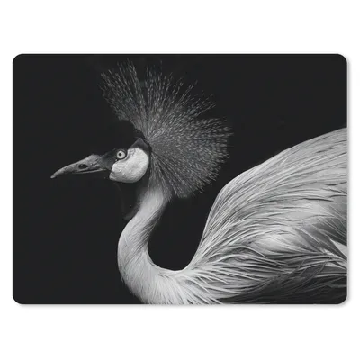 Produktbild von MuchoWow® Mauspad Mousepad Kranich - Schwarz - Weiß - Vogel - Tiere 23x19 cm - Mousepads - Maus Mat - Pad - Mausunterlage - Schreibtischunterlage - Mauspad