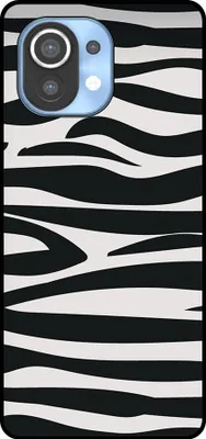 Immagine prodotto di Smartphonica Custodia per telefono adatta a Xiaomi Mi 11 con stampa zebrata - Custodia posteriore in TPU con design zebrato - Nero Bianco