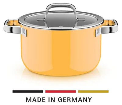 Image de WMF Fusiontec Mineral Pro, casserole avec couvercle, 20 cm, couleur jaune mangue, référence 122568