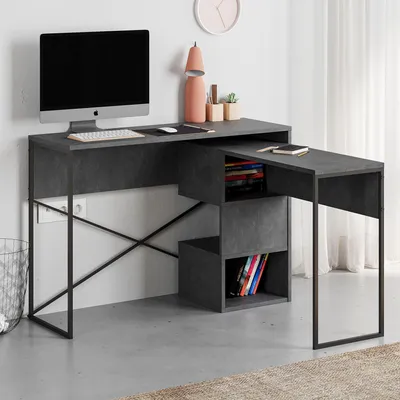 Produktbild von Skye Decor, Hochwertiger Schreibtisch Retro Grau, 110 cm, 100% Melamin