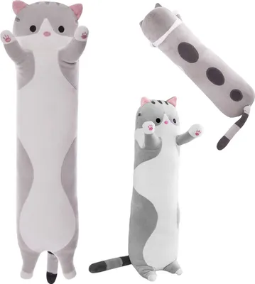 Produktbild von Dlhý mačací maskot plyšová hračka plyšová mačička sivá 70 cm