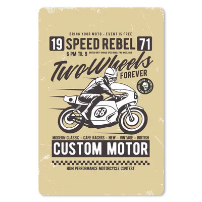 Produktbild von MuchoWow® Mauspad Mousepad Motorrad - Briefe - Jahrgang 18x27 cm - Mousepads - Maus Mat - Pad - Mausunterlage