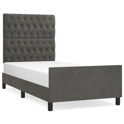 Produktbild von Bettgestell ohne Matratze Dunkelgrau 100x200 cm Samt