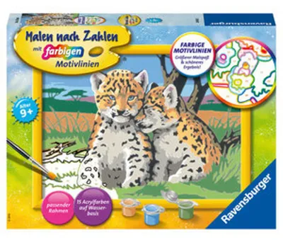 Obrázok produktu pre Ravensburger 28486 Ravensburger Malen-nach-Zahlen Kleine Leoparden