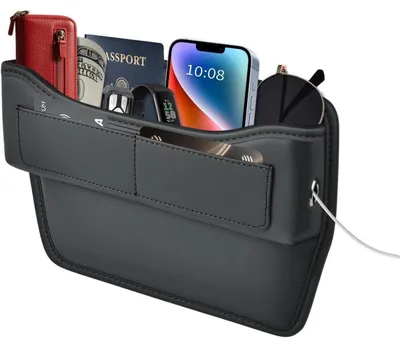 Produktbild von Autositz Lückenfüller Organizer Premium Kunstleder mit Kabelloch 1 Stück