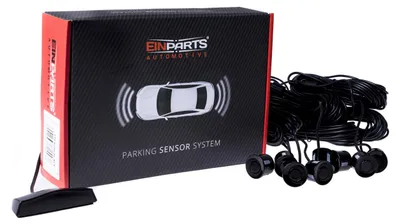 Productafbeelding van EINPARTS EPP8300, zwart. Parkeersensoren voor en achter, 8 sensoren, bereik van 1,5 meter