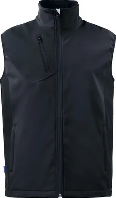 Produktbild von Atmungsaktive Softshell Weste 3702 mit Windschutz, Kinnschutz und Reißverschlusstaschen