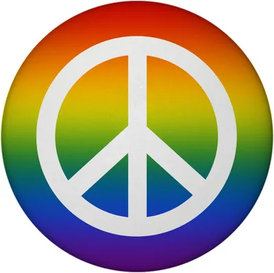 Produktbild von Regenbogenflagge und Peacezeichen Magnet rund