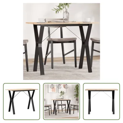 Produktbild von The Living Store Esstisch Y-Gestell 100x50x75 cm Massivholz Kiefer und Gusseisen