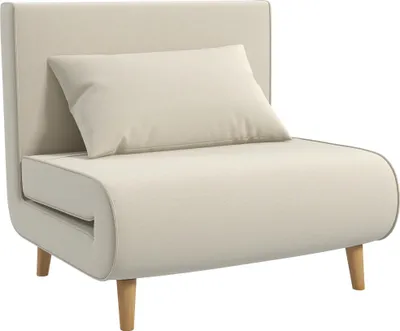 Zdjęcie produktu dla Fortuna Lai Sofa rozkładana Pojedyncza sofa rozkładana z regulowanym oparciem, styl skandynawski, imitacja lnu, do salonu i pokoju gościnnego