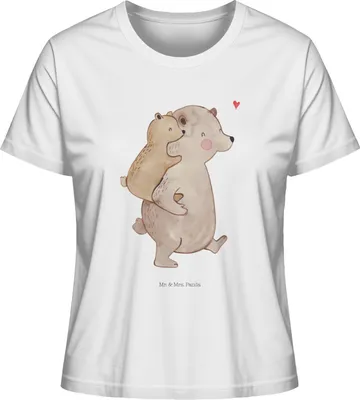Produktbild von Mr. & Mrs. Panda damen shirt Papa Bär Größe M - Weiß - Geschenk, Geburtstag, Vatertag, Sommershirt, Basic, Oberteil, Muttertag, T-Shirt, Kurzarmshirt