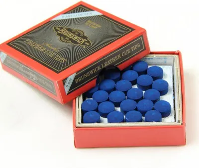 Obrázek produktu pro Brunswick - Kulečníková špička na tágo, kožená, balení 50 ks CS508 (10 mm) (modrá)