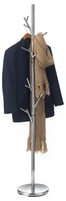 Produktbild von Kleiderständer ZENO aus Metall, Chrom - Garderobenständer,  Jackenständer mit 6 praktischen Haken. Ideal für Flur und Eingangsbereich