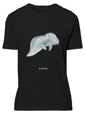 Produktbild von Mr. & Mrs. Panda Größe L T-Shirt Seekuh Chillen - Schwarz - Geschenk, Diät, Meer, Süßigkeiten, Shirt, Essen, Abnehmen, Zucker, Tshirt, mit Spruch