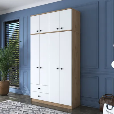 Zdjęcie produktu dla Skye Decor, BA121 - 2696, szafa, orzech, 100% PŁYTA POWLEKANA MELAMINĄ, 120 x 42,5 x 216,8 cm