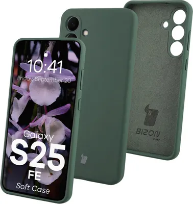 Produktbild von Silikon Handyhülle für Galaxy S25 FE, Bizon Soft Case, Dunkelgrün