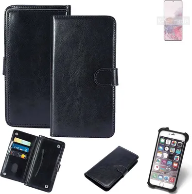 Produktbild von K-S-Trade 360° Hülle kompatibel mit Samsung Galaxy S20 SD865 schwarz Kunstleder Case BookCase WalletCase Kunstlederederhülle Handyhülle,