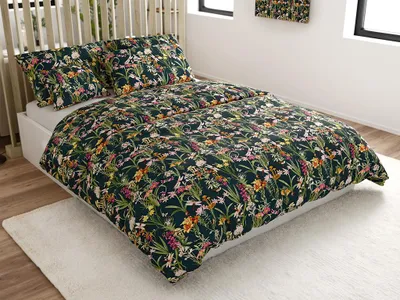 Obrázek produktu pro Bavlněné povlečení MYSTIC GARDEN tmavě zelené 70x90 + 140x220