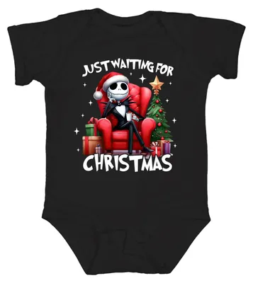 Productafbeelding van Jack Skellington, kerstthema, unisex babyromper, zwart, maat 18/24 maanden