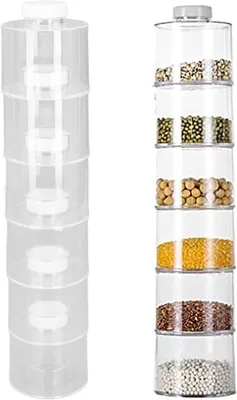 Produktbild von Gewürzdosen 6 Stück, stapelbar, transparent, luftdicht, für Küche