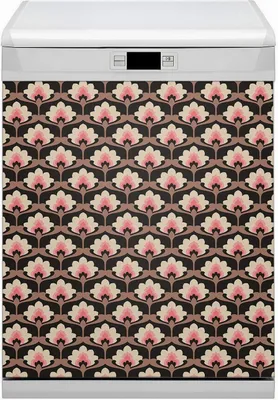 Produktbild von Küche Magnet für Spülmaschine  Abwaschbar 60x70 cm Geschirrspüle  - Blumenmuster