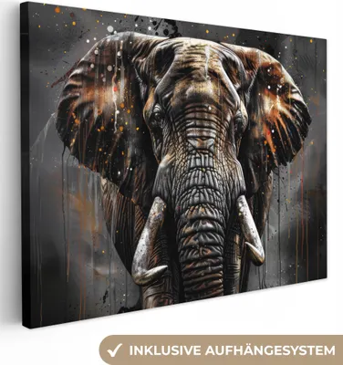 Obrázek produktu pro OneMillionCanvasses® - Plátno - Slon - Akvarel - Divoká příroda - Luxusní, nástěnné umění, dekorace na zeď, obrázky do obývacího pokoje, 40x30cm