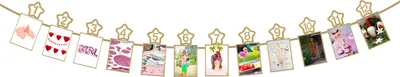 Produktbild von Oblique Unique Monatsgirlande 12 Monate + Sterne Baby Girlande Babyshower Junge Mädchen Geburtstag Geschenk - gold