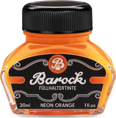 Produktbild von Barock Füllhaltertinte zum Schreiben, Markieren und Zeichnen, Neon Orange, 30 ml