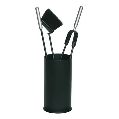 Produktbild von Kaminbesteck 904 Kamingarnitur schwarz beschichtet geschlossener Korpus Höhe 30cm
