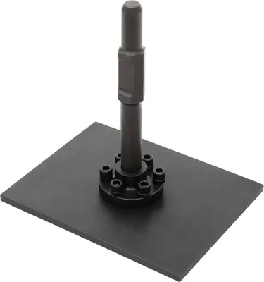 Produktbild von Stampfplatte - Verdichtungsplatte - 40Cr Stahl - Ø30 mm Verbindungsstange - 65A Griff 27 cm - Für Bodenverdichtung - Schwarz