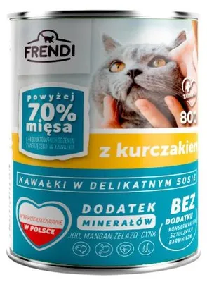 Imagen del producto de FRENDI, trozos en salsa con pollo, alimento húmedo para gatos, 800g