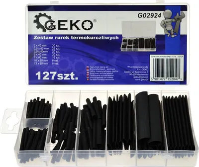 Obrázok produktu pre Sada teplom zmršťovacích bužírok, 7 veľkostí, 127ks Geko