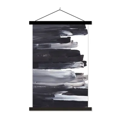 Produktbild von MuchoWow® Textilposter Farbe - Schwarz - Design 120x180 cm mit schwarzem Rahmen - Fotos