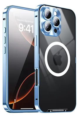 Immagine prodotto di Per Apple iPhone 16 Pro Magnetic Magsafe Metal Design Custodia protettiva Blu