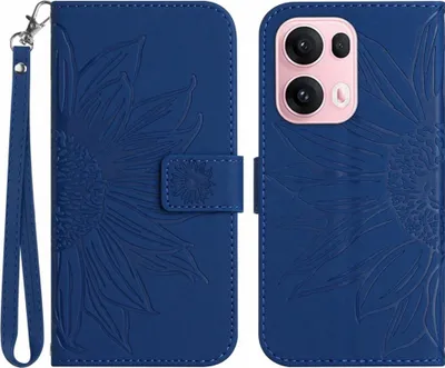 Produktbild von OPPO Reno13 Pro 5G Hülle - Coverup Sonnenblume Klapphülle mit Schlüsselband - Blau