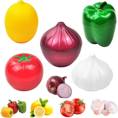 5 Silikon-Frischhaltedosen für Gemüse & Obst, transparent, wiederverwendbar