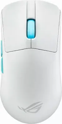 Produktbild von Asus ROG Harpe Ace Aim Lab Edition Gaming Maus, weiß, ultraleicht (54 g), 36000 DPI ROG AimPoint-Sensor, Tri-Mode, ROG Micro Switches (70 Mio. Klicks), beidhändig, ergonomisch, 127,5 x 63,7 x 39,6 mm