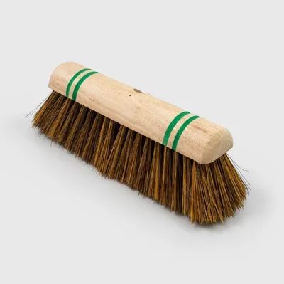 Produktbild von Head Only 12'' Synthetischer Natur Kokos Kehrbesen mit Gewinde Grüner Streifen WI816 (One Size) (One Colour)